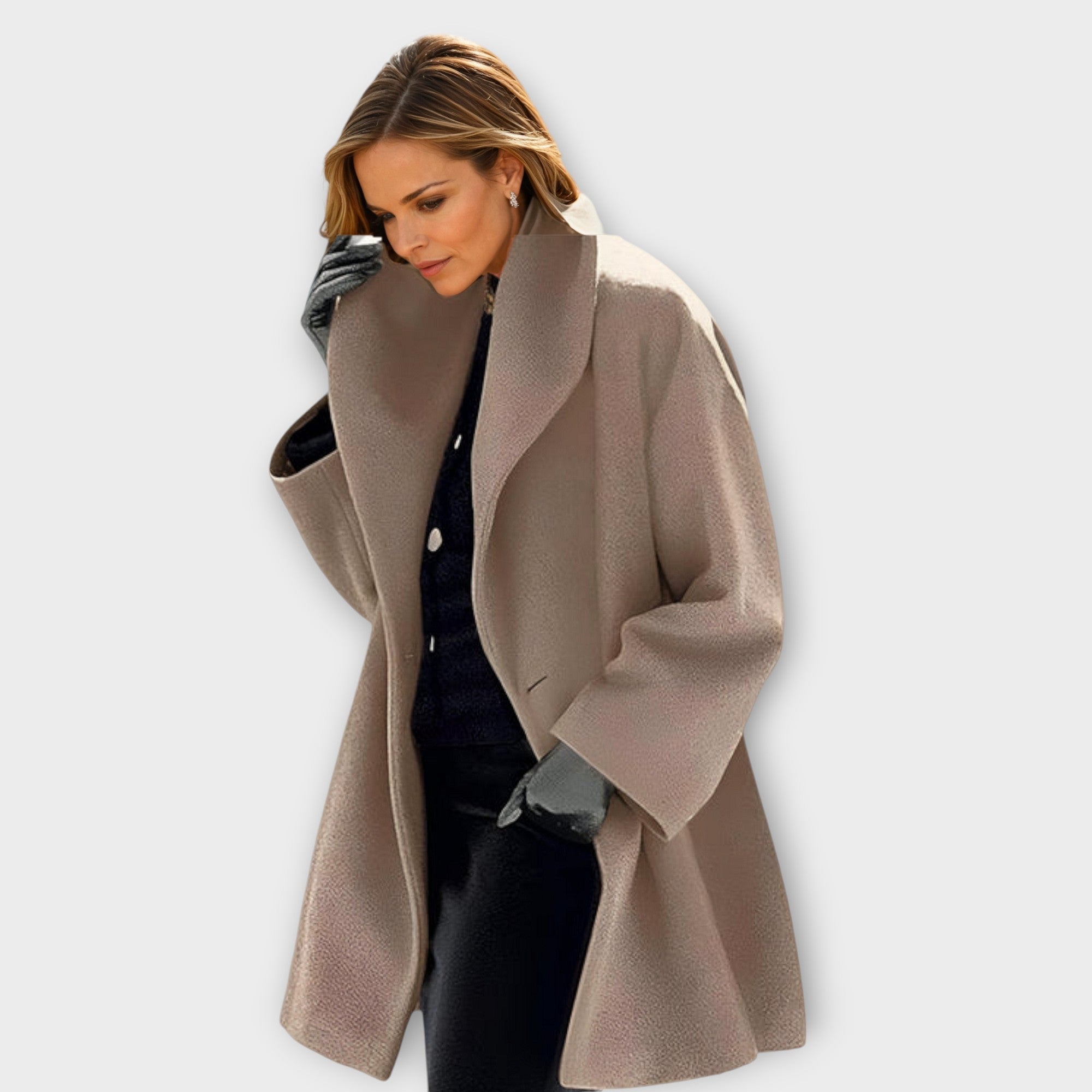 Oversize Uldfrakke med Revers – Elegant og Tidløs Vinterstil