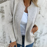 Elegant Cardigan med Lynlås og Kontrastdetaljer