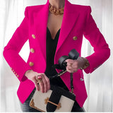 Elegant Dame Blazer med Dobbeltknapper