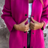 Elegant Blazer Cardigan med Knaplukning