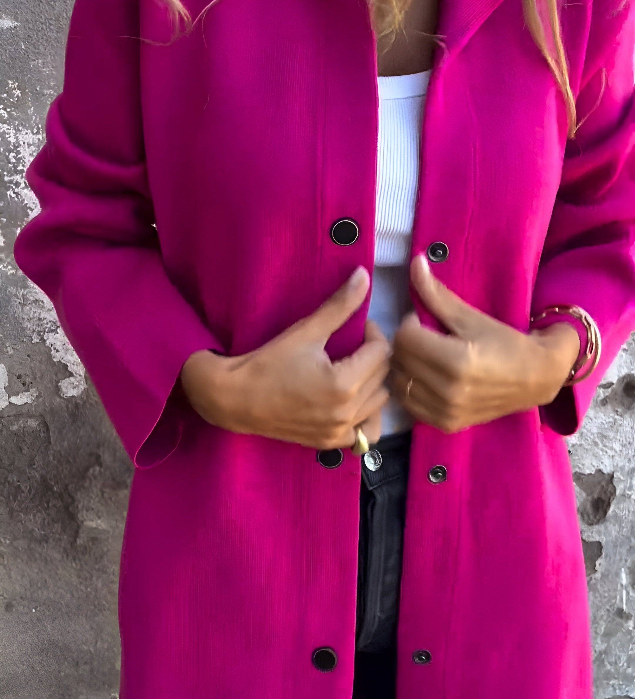 Elegant Blazer Cardigan med Knaplukning