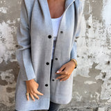 Elegant Blazer Cardigan med Knaplukning
