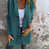 Elegant Blazer Cardigan med Knaplukning