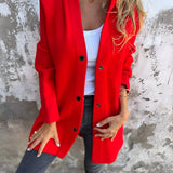 Elegant Blazer Cardigan med Knaplukning