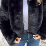 Kort Pelsjakke til Kvinder – Blød, Varm og Elegant Imiteret Pels