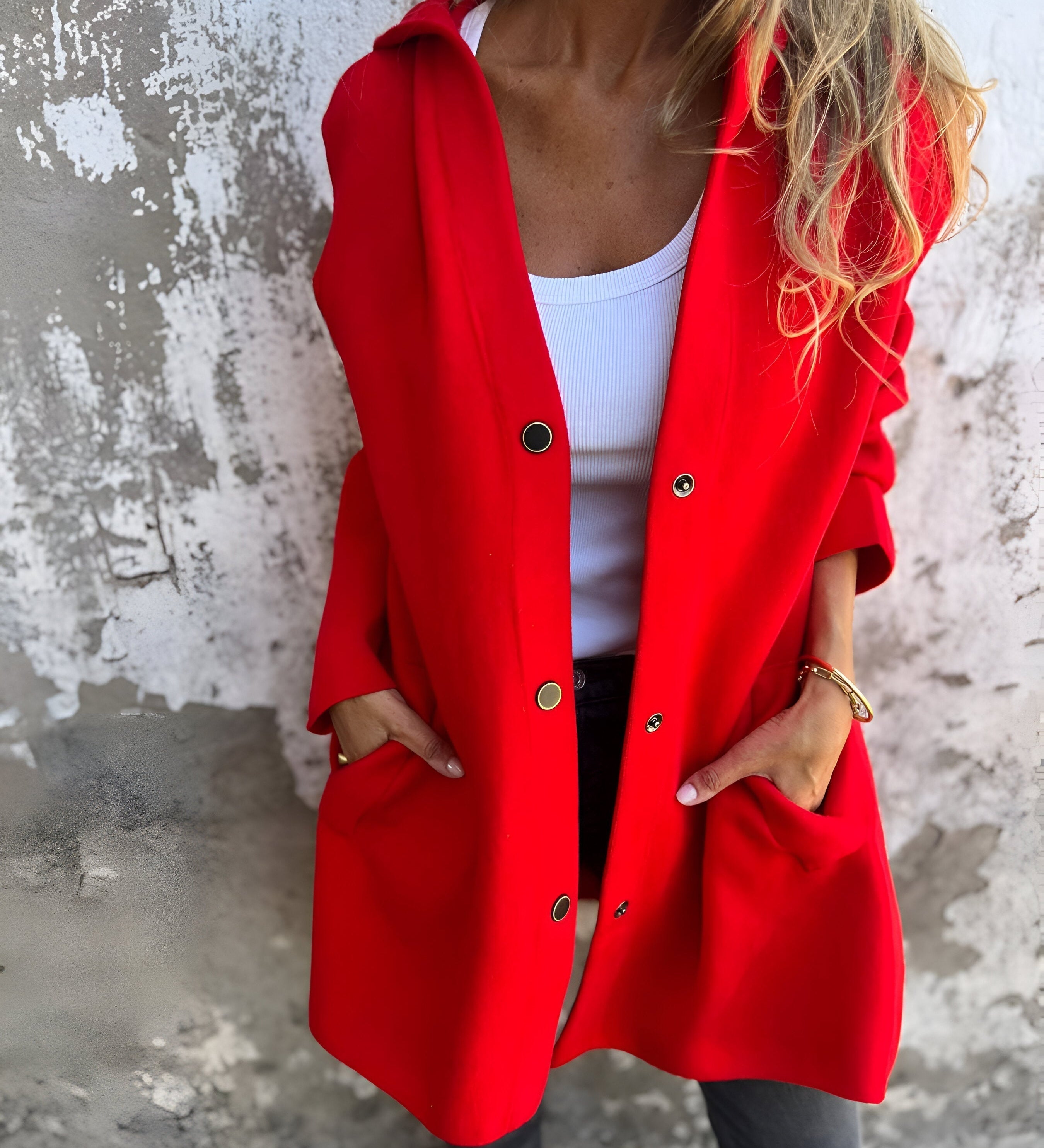 Elegant Blazer Cardigan med Knaplukning