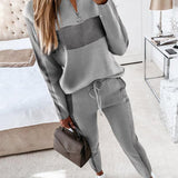 Stilrent Sæt med Langærmet Top og Bukser – Sporty Elegance og Komfort