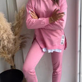 Blødt sweat sæt med oversized trøje og afslappede bukser