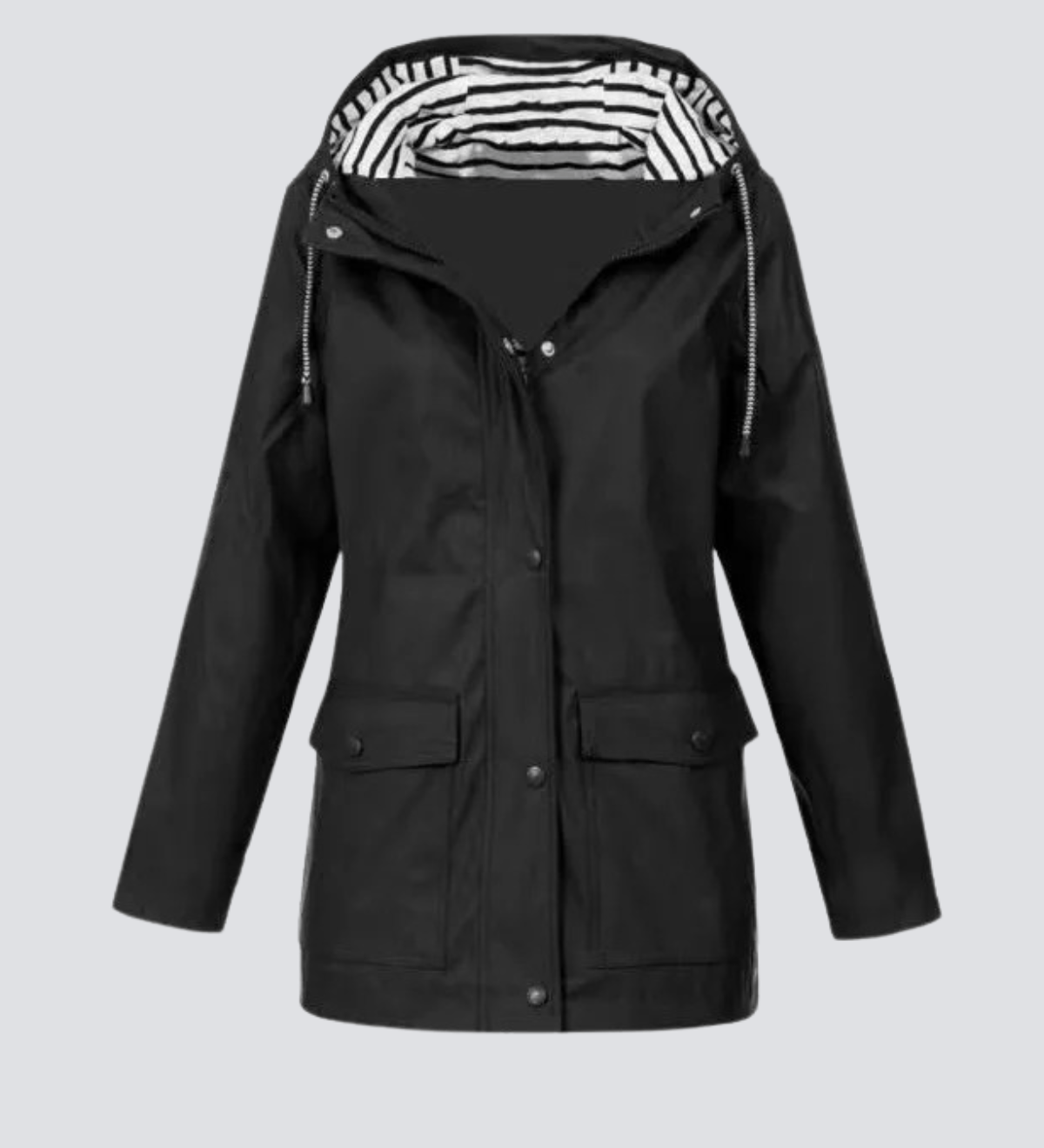 Vandtæt regnjakke med hætte til damer – stilfuld beskyttelse i al slags vejr