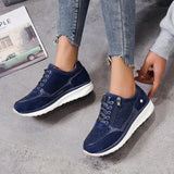 Platform Sneakers med Glitterdetaljer