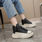 Hvide high-top sneakers med chunky platform og lynlås