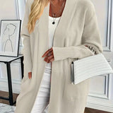 Lang cardigan med åben front og afslappet elegant pasform