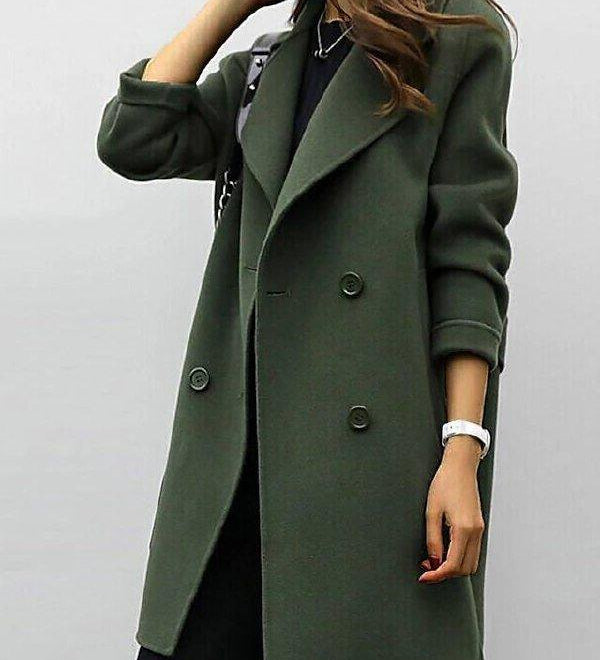 Elegant lang damefrakke i klassisk design – stilfuld overgangsjakke til hverdag og fest