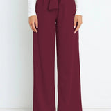 Wide-leg bukser med bindebånd – høj talje og feminin stil