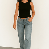 Straight-leg jeans med midtalje – afslappet pasform til hverdagen