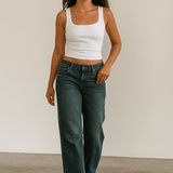 Straight-leg jeans med midtalje – afslappet pasform til hverdagen