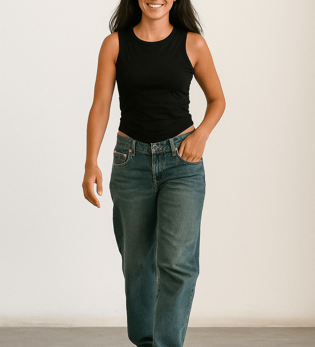 Straight-leg jeans med midtalje – afslappet pasform til hverdagen