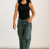 Straight-leg jeans med midtalje – afslappet pasform til hverdagen