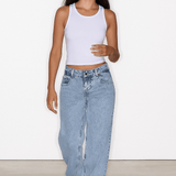 Straight-leg jeans med midtalje – afslappet pasform til hverdagen