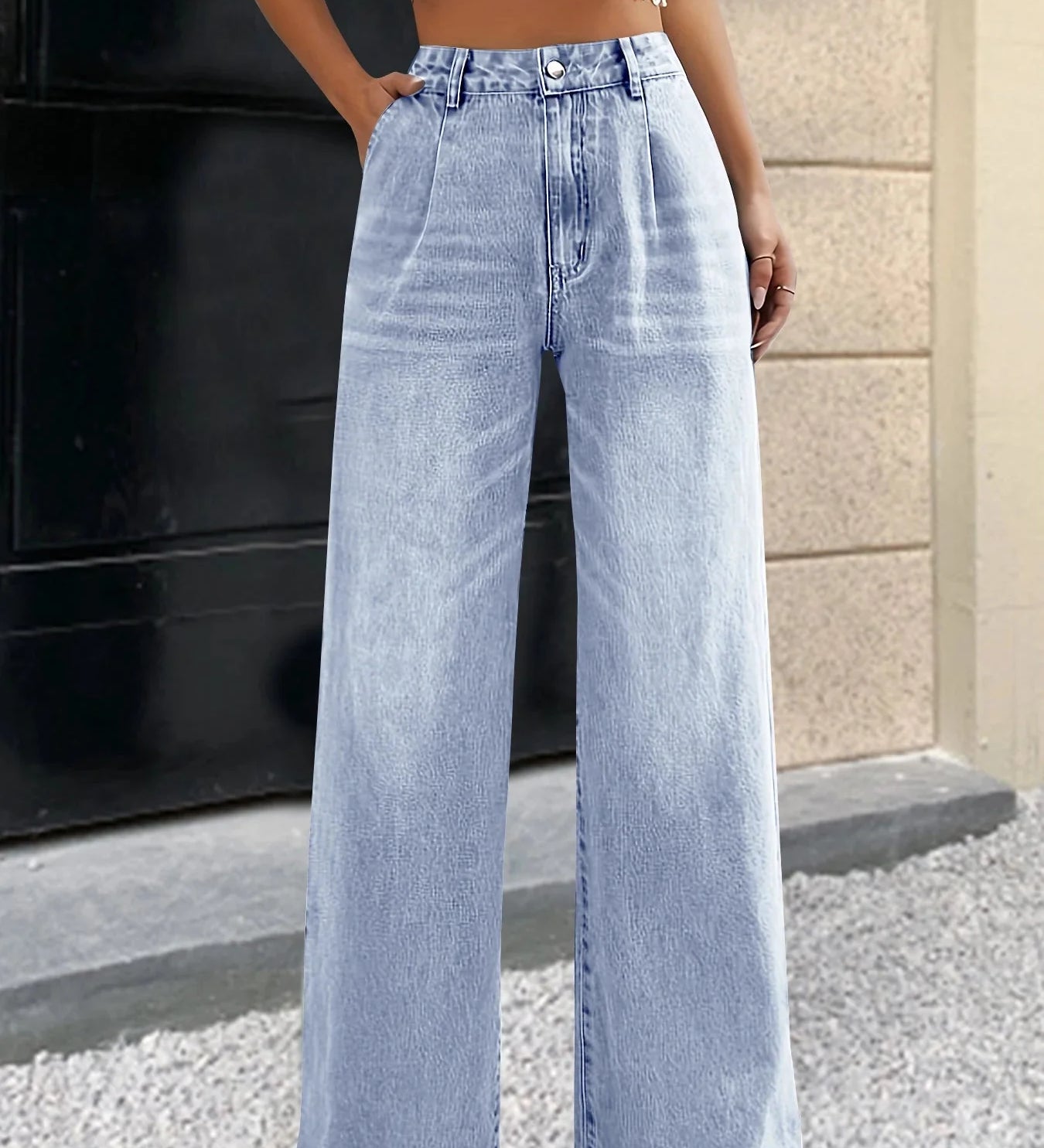 Wide-leg jeans med høj talje – klassisk pasform og tidløs stil