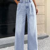 Wide-leg jeans med høj talje – klassisk pasform og tidløs stil