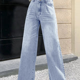 Wide-leg jeans med høj talje – klassisk pasform og tidløs stil