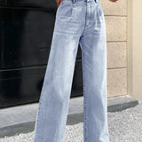 Wide-leg jeans med høj talje – klassisk pasform og tidløs stil