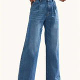 Wide-leg jeans med høj talje – klassisk pasform og tidløs stil