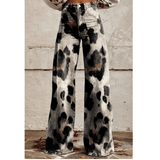 Wide-leg jeans med print og høj talje – unik og iøjnefaldende stil