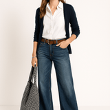 Højtaljede wide-leg jeans til kvinder – klassisk og komfortabel pasform