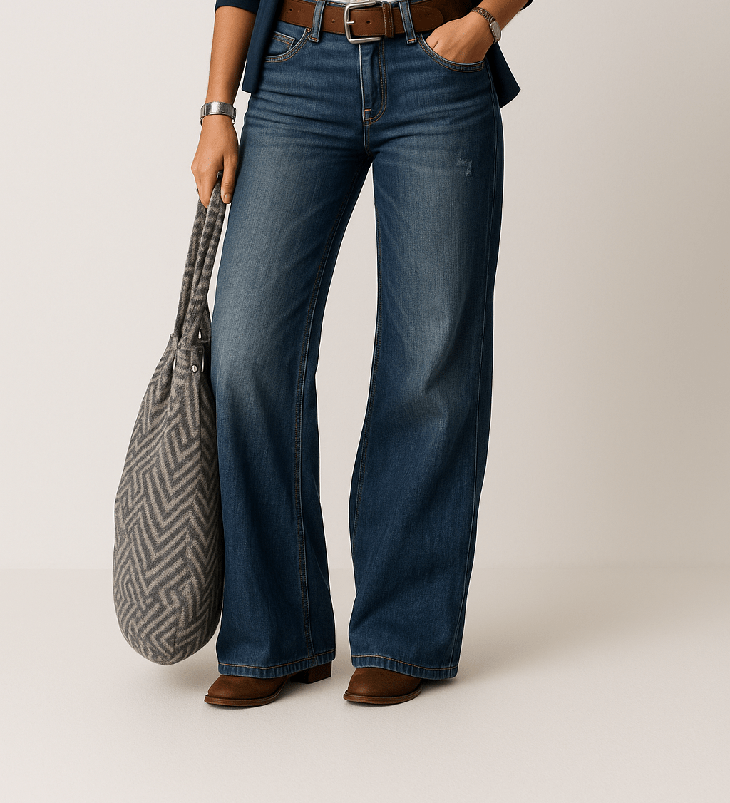 Højtaljede wide-leg jeans til kvinder – klassisk og komfortabel pasform