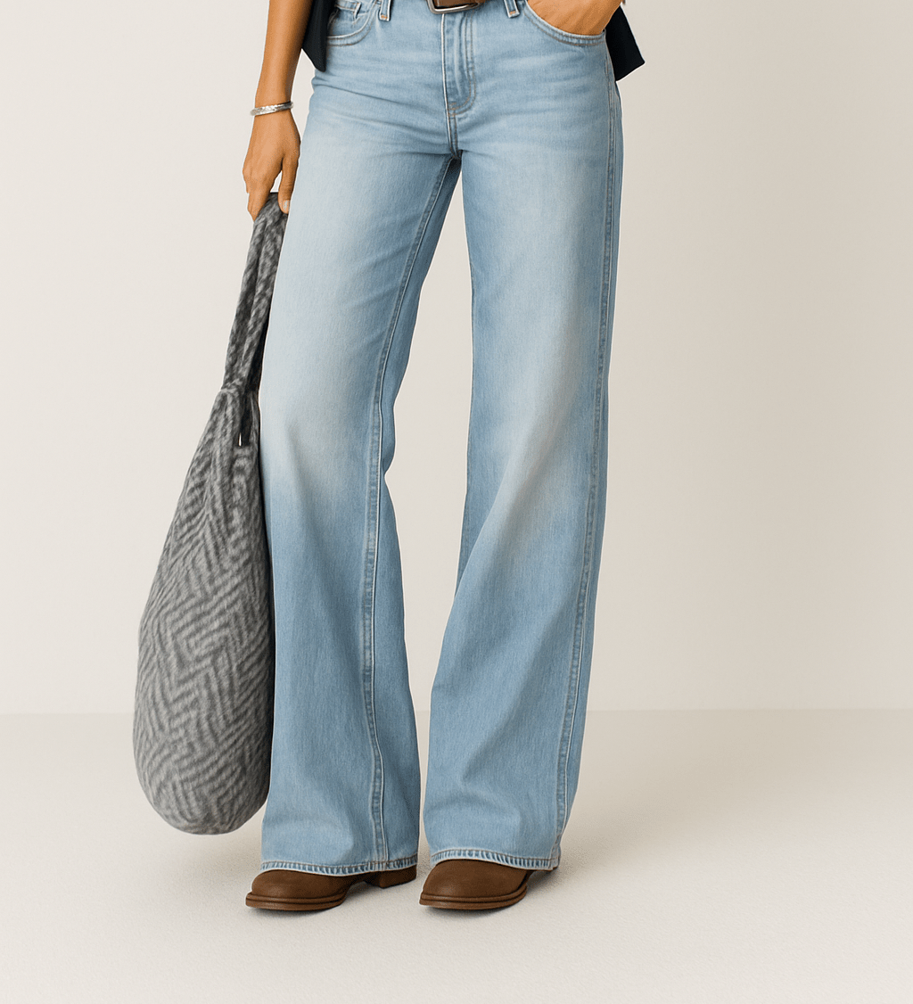 Højtaljede wide-leg jeans til kvinder – klassisk og komfortabel pasform
