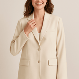 Kvindelig cremefarvet blazer – minimalistisk og klassisk design
