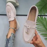 Bløde Slip-On Loafers med Guld Detaljer til Kvinder