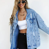 Oversized Denimjakke til Kvinder – Trendy og Komfortabel Hverdagsstil