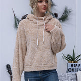 Teddy hoodie dame – blød hættetrøje med snøre