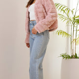 Kort faux fur jakke til kvinder – elegant og blød pelsjakke til hverdag og fest