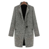 Elegant Tweed Blazerfrakke til Tidløst Hverdagslook