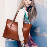 Minimalistisk Tote Bag i Vegansk Læder