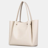 Elfenbensfarvet totebag – Stor skuldertaske i minimalistisk design