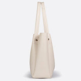 Elfenbensfarvet totebag – Stor skuldertaske i minimalistisk design