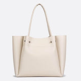 Elfenbensfarvet totebag – Stor skuldertaske i minimalistisk design