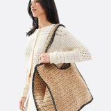 Strandtaske i Strå – Rummelig Tote med Naturligt Look