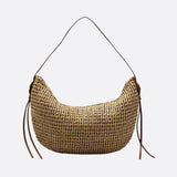 Halvmåne Stråtaske – Elegant Sommerdesign i Naturmateriale