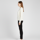 Klassisk Strikket Dame Sweater med Rund Hals
