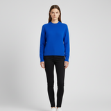 Klassisk Strikket Dame Sweater med Rund Hals