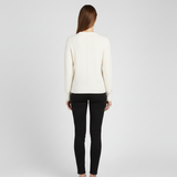 Klassisk Strikket Dame Sweater med Rund Hals