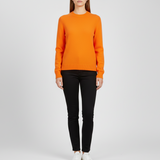 Klassisk Strikket Dame Sweater med Rund Hals
