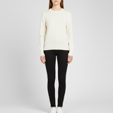 Klassisk Strikket Dame Sweater med Rund Hals