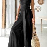 Asymmetrisk Jumpsuit med Én Skulder og Vide Ben